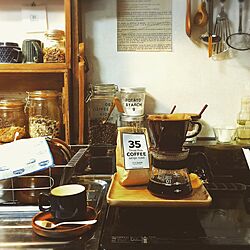 コーヒーをいれてあげる。/コーヒー/DIY/賃貸/キッチンのインテリア実例 - 2015-12-09 08:44:16