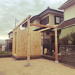 小屋DIY /羽子板付束石/物置小屋/コンクリートブロック/基礎工事...などのインテリア実例 - 2020-09-05 14:22:03