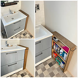 洗面台横収納/引き棚DIY/バス/トイレのインテリア実例 - 2021-11-30 23:19:07