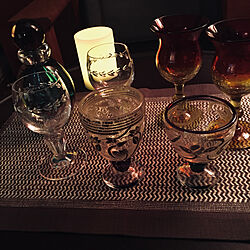 カットガラス/柄入りグラス/琉球ガラス/小さなワイングラス/机...などのインテリア実例 - 2020-07-04 10:44:23
