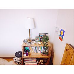 サイドテーブル/寝室/シュガーバイン/アート/りんご箱...などのインテリア実例 - 2017-07-04 21:36:46