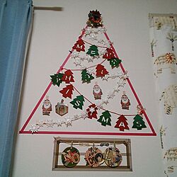 壁/天井/マスキングテープDEクリスマスツリーのインテリア実例 - 2013-12-11 16:56:59