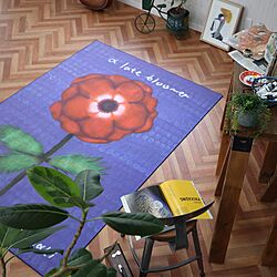 アートのある暮らし/趣味部屋/オリジナルプリントカーペット/オーダーラグ/ヘリンボーンの床のインテリア実例 - 2021-04-02 17:14:14