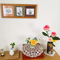 春色の花たち/夫が描いたペン画/バラが好き/花のある暮らしのインテリア実例 - 2024-04-27 16:17:22