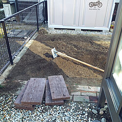部屋全体/枕木コンクリート/芝を植える準備/庭再生計画のインテリア実例 - 2021-01-31 15:08:48