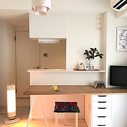 机/1R/一人暮らし/IKEA/IKEAの脚で机をDIY...などのインテリア実例 - 2017-01-04 15:01:27