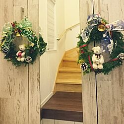 玄関/入り口/リース 手作り/クリスマスのインテリア実例 - 2015-12-10 08:40:54