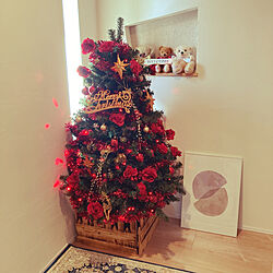 お父さんありがとう/存在感の塊/赤い薔薇/娘と飾る/クリスマスツリー150cm...などのインテリア実例 - 2022-11-04 10:17:07