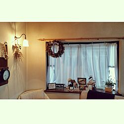 壁/天井/クリスマスリース/間接照明/まど/IKEAのインテリア実例 - 2016-12-22 08:52:05