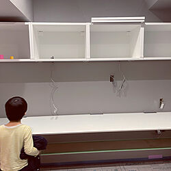 子ども部屋 男の子/IKEAの棚/フロートタイプ/子どものいる暮らし/机のインテリア実例 - 2022-03-31 20:05:12
