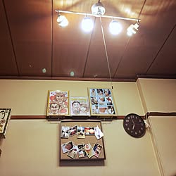壁/天井/写真コーナー/頂き物/似顔絵/照明...などのインテリア実例 - 2015-11-20 19:00:45