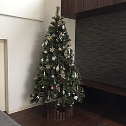 クリスマスツリー180cm/クリスマスディスプレイ/クリスマスツリー/クリスマス/ダイソー...などのインテリア実例 - 2019-12-19 11:31:24