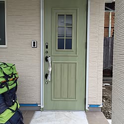 玄関/入り口/グリーンのドア/リーフグリーンのドア/玄関のインテリア実例 - 2016-09-12 18:14:54