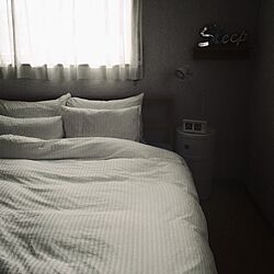 ベッド周り/北欧/白黒/無印良品のインテリア実例 - 2014-09-30 17:05:01