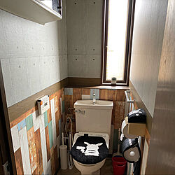 コンクリート壁紙/腰壁風壁紙/mt casaリメイク/DIY/バス/トイレのインテリア実例 - 2020-10-27 22:17:07