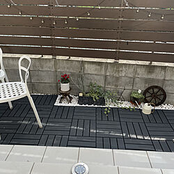 タイルテラス/ガーデンチェア/観葉植物/お庭DIY/IKEA...などのインテリア実例 - 2022-11-10 11:52:18