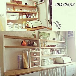 キッチン/いつもいいねありがとうございます♡/before→after/DIY/セリア...などのインテリア実例 - 2014-04-13 16:56:20