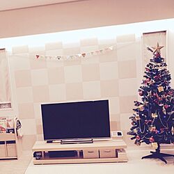 リビング/クリスマスツリー/テレビ/エコカラットの壁のインテリア実例 - 2016-12-12 17:24:51