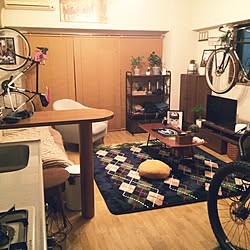 部屋全体/arne/自転車壁掛け/観葉植物/一人暮らしのインテリア実例 - 2017-01-12 20:50:17