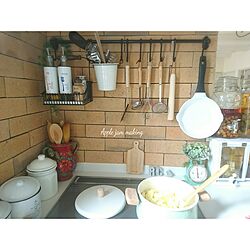 キッチン/ニトリ/RURULOVEちゃん❤/保存食作り/IKEAレール...などのインテリア実例 - 2016-10-26 07:34:49