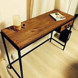 机/IKEAで買ったガラス張りのデスクを★/IKEA　/手作り/DIY...などのインテリア実例 - 2014-04-28 22:11:20