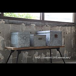 ブリキ缶/木製家具/テーブル/収納アイデア/収納ボックス...などのインテリア実例 - 2017-05-15 15:29:33