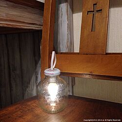 棚/空き瓶リメイク/照明/手作りライト/りんごジュースの瓶のインテリア実例 - 2014-02-22 20:52:18