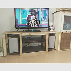 棚/テレビ台カバー/テレビ台DIY/テレビ台リメイク/ベビーガード...などのインテリア実例 - 2017-01-27 12:25:35