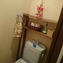 バス/トイレ/DIY/トイレットペーパーの収納/トイレ用棚/造花...などのインテリア実例 - 2015-06-10 23:12:58