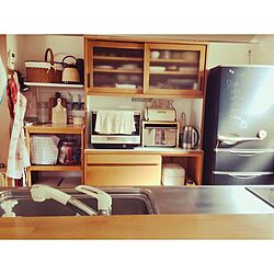 キッチン/カフェ風/カントリー/カゴ/木製家具のインテリア実例 - 2017-05-16 11:17:32