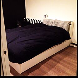ベッド周り/白黒/モノトーン/IKEAのインテリア実例 - 2014-10-01 10:04:27