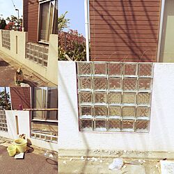 玄関/入り口/昭和レトロ/ガラスブロック/ハンドメイド/DIYのインテリア実例 - 2015-07-12 22:04:52