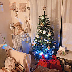 クリスマスツリー/ほっこり癒されるお家作り/韓国インテリア/チップは爆睡中/サンタさんからのプレゼント...などのインテリア実例 - 2020-12-25 07:04:34