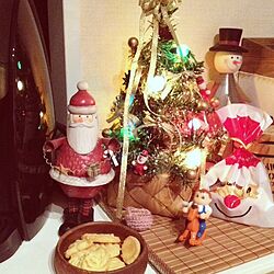 棚/サンタさん/クリスマスツリー/セリア/手作りのインテリア実例 - 2013-12-24 22:44:22