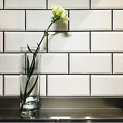 IKEAの花瓶/花のある暮らし/キッチン/タイル壁のインテリア実例 - 2019-03-04 18:57:23