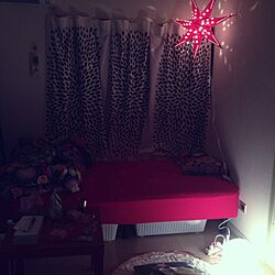 ベッド周り/赤/IKEA/ 一人暮らし/照明...などのインテリア実例 - 2013-11-08 00:03:08