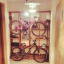 玄関/入り口/DIY/自転車壁掛け/ヴィンテージ/自転車のインテリア実例 - 2017-06-28 20:42:26