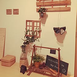 玄関/入り口/観葉植物/100均/雑貨/ハンドメイド...などのインテリア実例 - 2017-02-24 18:20:25