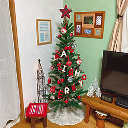 ニトリのクリスマスツリー/ニトリ/クリスマス/いつもありがとうございます/漆喰壁DIY...などのインテリア実例 - 2019-12-14 17:41:47