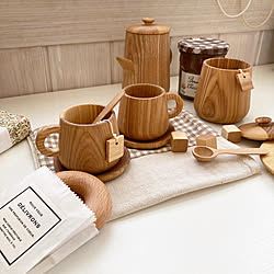 ティーセット/ティーカップ/wooden tea set/wood/おままごとカフェ...などのインテリア実例 - 2021-05-12 08:47:34