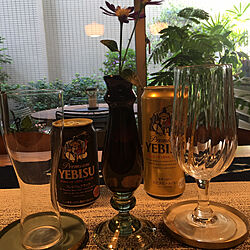 ビアグラス/お気に入りの器/ビール好き/エビスビール/大きなグラス♪...などのインテリア実例 - 2023-05-04 18:26:10