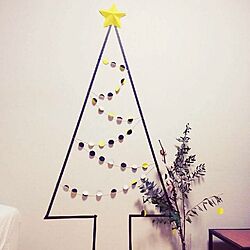 壁/天井/クリスマスツリー/マスキングテープ/ウォールデコのインテリア実例 - 2016-01-18 12:38:53