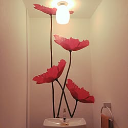 バス/トイレ/IKEA/ウォールステッカー/花のインテリア実例 - 2015-07-26 22:31:24