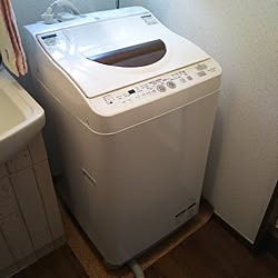 洗濯機/ES-TG55L/SHARP/リメイクシート/バス/トイレのインテリア実例 - 2016-08-01 13:08:29