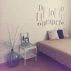 ベッド周り/simple/フェイクグリーン/IKEA/木製家具...などのインテリア実例 - 2015-09-07 12:07:06