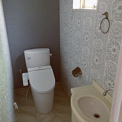 クッションフロア/ブルーグレーの壁紙/サンゲツ壁紙/バス/トイレのインテリア実例 - 2020-03-15 11:15:32