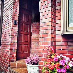 玄関/入り口/タイル壁/観葉植物/植物/レンガ壁のインテリア実例 - 2014-05-12 11:39:40