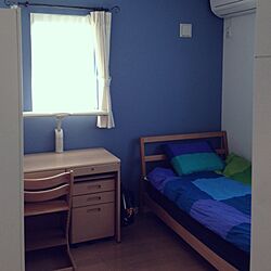 ベッド周り/IKEA/kid's room/ニトリ　棚/壁紙のインテリア実例 - 2013-10-03 15:31:21
