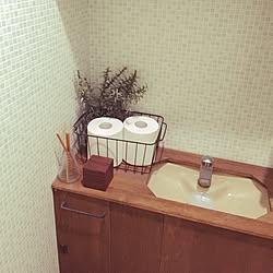 バス/トイレ/多肉植物 フェイク/セリア/DIY/トイレタンク...などのインテリア実例 - 2016-09-07 10:27:58