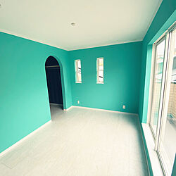 Tiffany Blue/部屋全体/白い床/大理石調の床/アーチ型の入口...などのインテリア実例 - 2022-06-13 20:27:28
